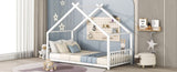 Twin Size Metal House Bed, White MF305886AAK