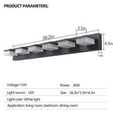 (Same as W1340110609/L2015) Modern 6-Light Black LED Vanity Mirror Light Fixture For Bathrooms And W1340P206830