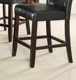 ZNTS Modern Counter Height Chairs Black Faux Leather Tufted Set of 2 High Chairs Dining Seating B011130016