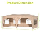 ZNTS 10 x 20 ft Heavy Duty Awning Canopy Pop Up Gazebo Marquee Party Wedding Event Tent with 6 Removable 68434139