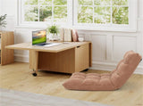 48" Foldable Coffee Table Extendable Center Table With Storage Cabinets & Wheels - Oak 78605973