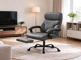 Heated Massage Office Chair, Reclining PU Leather Computer Chair with Footrest, Height Adjustable 98091009