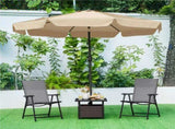 Outdoor Wicker Side Table with Patio Umbrella Hole, Black 75218505