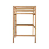 ZNTS Twin High Loft Bed, Rubber Wood Loft Bed with Safety Guardrail, built-in desk, ladder,White Oak 64025790