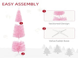 7 foot pink Christmas tree with bracket 01460573