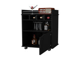 Black 1-Door Bar Cart B062P175048