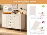 40.16'' Storage Sideboard Buffet Cabinet, Freestanding Accent Cabinet with 4 Drawers & 2 Doors, W3387P487623