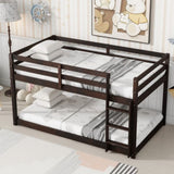 Solid Wooden, Solid Rubber Wooden Twin over Twin Loft Bed with Ladder, with Bed Platform of W504P191669