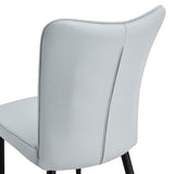 Modern minimalist dining chairs and office chairs. 2-piece set of light gray PU seats with black W1512P360918