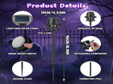 4 Pack Halloween Solar Stake Lights, 3D Skull Decor with Purple Frame Lighting, IP44 Waterproof 07355346
