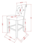 Leviton Solid Wood Tufted Asons Barstool, Set of 2, Grey T2574P165118