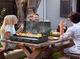 3-Burner Flat Top Gas Griddle Cooking Station with Ceramic Coated Cast Iron Pan, 96035868