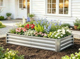 4' x 2' x 1' Galvanized Raised Garden Bed for Patio Herb Gardening, Sturdy Metal Planter Box 95807559