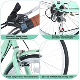 7 Speed City Bike With Basket , Steel Frame,Multiple Colors 22 Inch Girls Bicycle W1019P206032
