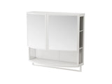 23.62" Modern Arched Glass Double-Door Wardrobe with Shatterproof Non-Glass Mirror - Double-Layer W757P314595