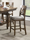 Light Oak Finish Counter Height Chairs Set of 2 Padded Seat Double Cross Back Wooden Kitchen Dining B011P168819