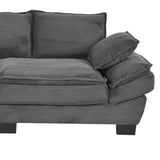 U-Style 85.4" Modern Curved Sofa, Back Upholstered Couch with 2 Decorative Throw Pillows, Corduroy N711P192059E