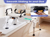 Sliding Shower Chair , 4-Position Swivel Seat & Left-Right Slide, 300LBS Capacity 29678613