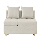 Convertible Sleeper Sofa Chair Adjustable Backrest Recliner with Pullout Sofa Bed with Wheels, W1413P227519