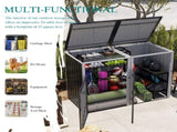 Garbage Bin Shed Stores 2 Trash Cans Metal Outdoor Bin Shed for Garbage Storage,54 cubic feet of W1598P357714