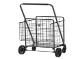 Extra Large Shopping Cart,Grocery Cart on Wheels, Foldable Utility Shopping Carts with Double Basket 06936271