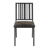 Brown and Black Slat Back Side Chair B062P209299