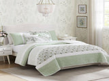 6 Piece Cotton Percale Quilt Set with Throw Pillows King/Cal King B035P294113