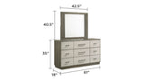 Gem Modern Style Mirror Made with Wood in Beige & Brown B009P254154