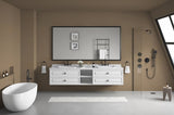 72in. W x 48in. H Metal Framed Bathroom Mirror for Wall, Rectangle Mirror, Bathroom Vanity Mirror W1272113723