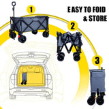 Foldable Wagon with Extended Tailgate, Extra Long Extender Wagon Cart,Beach Wagon Cart Heavy Duty W321P269238