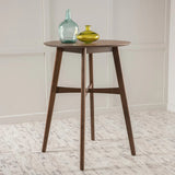 Mid-Century Modern Round Wooden Bar Table 42" High Bar Table with Tapered Legs for Kitchen, Dining N780P244910W