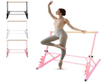 3.5FT Pink Solid Wood Ballet Barre With Adjustable Range Of 31.5-39.5 Inches For Dance Practice W1408P367277