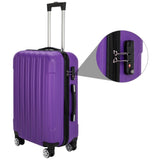 ZNTS 3-in-1 Multifunctional Large Capacity Traveling Storage Suitcase Luggage Set Purple 26825408