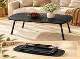 Folding Coffee Table No Assembly Required, 39.4" x 19.7" x 18.3", Melamine 66749266