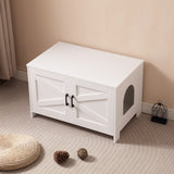 Cat Litter Box Enclosure, Litter Box Furniture Hidden with Barn Door, Wooden Washroom Furniture, 06166559