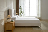 Hannah Upholstered Wingback Bed Size Queen / Tall 54" Headboard Upholstered Queen Bed / Premium B083P227902