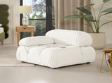 Marcel 36" Bubble Modular Modern Lounge Arm Chair, Ivory White Boucle B2719P238257