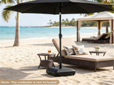 Black Fillable Umbrella Base Wheels & Brakes, HeavyDuty Water/Sand Filled Patio Umbrella Stand 91599856