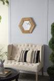 18.5" x 18.5" Hexagon Mirror with Natural Wood Frame, Wall Decor for Living Room Bathroom Hallway, W2078133974