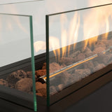 28 inch Tabletop Fire Pit, Propane Gas Fire Pit with Quick Connect Joint, Glass Wind Guard and Lava W853P143553