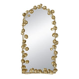 51.5" x 29" Full Length Arched Wall Mirror with Golden Leaf Accents, Decorative Mirror for Living W2078135191