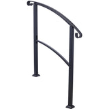 Handrails for Outdoor Steps, Fit 1 or 3 Steps Outdoor Stair Railing, White Wrought Iron Handrail, W465124226