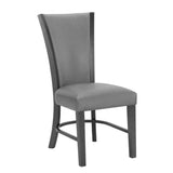 2pc Contemporary Glam Upholstered Dining Side Chair Padded Plush Gray Fabric Upholstery Rich Black B011P151400