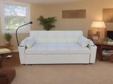 Modern Velvet Loveseat Futon Sofa Couch w/Pullout Bed,Small Love Seat Lounge Sofa with adjustable W311P195249