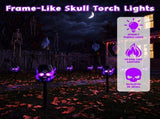 4 Pack Halloween Solar Stake Lights, 3D Skull Decor with Purple Frame Lighting, IP44 Waterproof 07355346