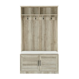 Wood Coat Rack, Storage Shoe Cabinet, with Clothes Hook, with Sponge Pad Product, Multiple Storage 67234760