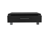 Coffee Table, One Drawer, Four Legs, Black B097132903