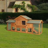 79.5" Extra Large Bunny Cage with 2 Runs House Small Animal Habitats for Guinea Pigs Hamster W21953995