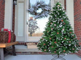 Christmas Tree 6FT 920 Branches Flocking Spray White Tree Plus Pine Cone 60548961