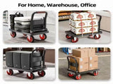 450lbs Capacity Folding Hand Truck, Heavy Duty Steel Utility Rolling Cart, Portable Moving Hand 75415015